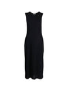 Women's Slim Round Neck Sleeveless Long Dress Black - JIL SANDER - BALAAN 1