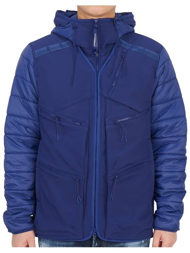 Goggles 5 Pocket Hooded Jacket Blue - CP COMPANY - BALAAN 3