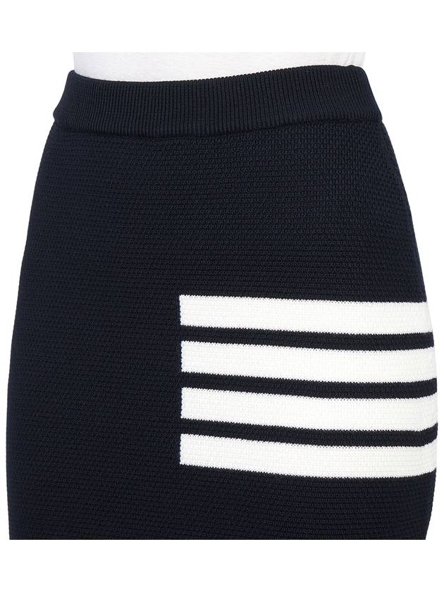 Women's Fine Merino Wool 4 Bar Stitch Pencil Skirt Navy - THOM BROWNE - BALAAN 8