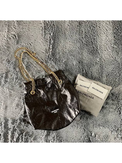 Crush Small Leather Shoulder Bag Black - BALENCIAGA - BALAAN 2