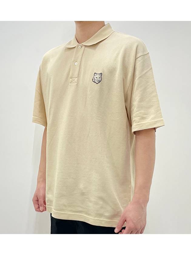 Bold Fox Head Patch Oversized Polo Shirt Beige - MAISON KITSUNE - BALAAN 4