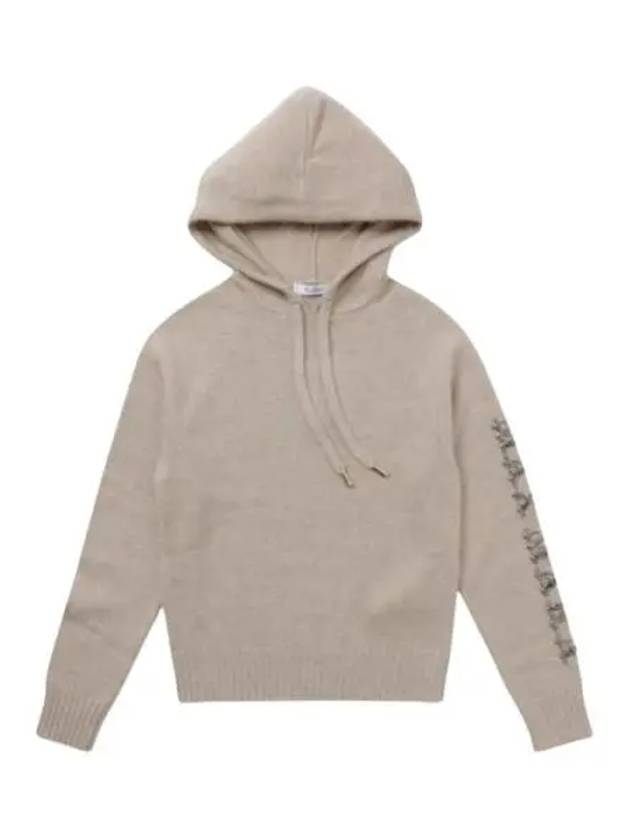 Women's Ananas Wool Cashmere Knit Hoodie Beige - MAX MARA - BALAAN 2