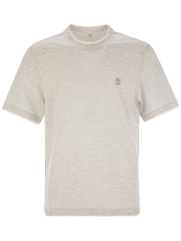 Slim fit crew-neck T-shirt in lightweight cotton jersey - BRUNELLO CUCINELLI - BALAAN 1