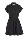 Cotton Poplin Shirt Short Dress Black - TORY BURCH - BALAAN 2