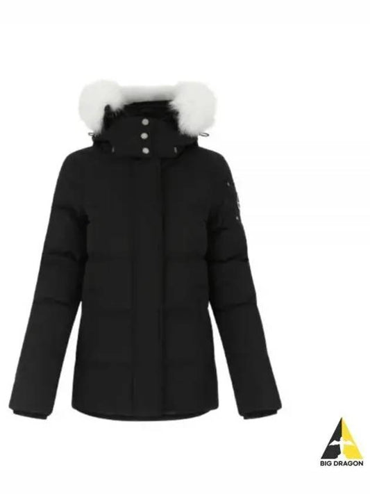 Women's Astoria Down Jacket White Fur Black - MOOSE KNUCKLES - BALAAN 2