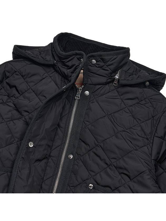 Diamond Quilted Crop Hoodie Jacket Black - BURBERRY - BALAAN 11