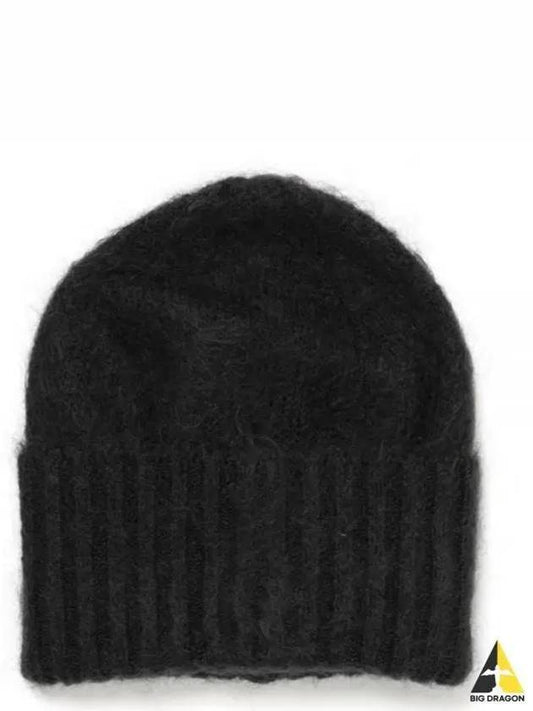 BRUSHED SUPER KID MOHAIR KNIT CAP INKBLACK A23AC08KM - AURALEE - BALAAN 1