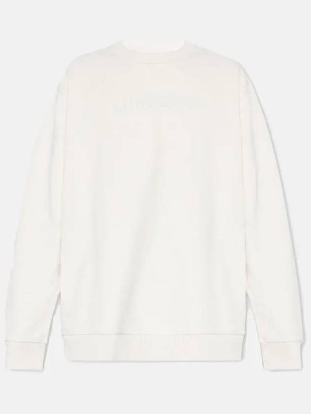 Men's Logo Print Cotton Sweatshirt Oatmeal Melange - BURBERRY - BALAAN 3