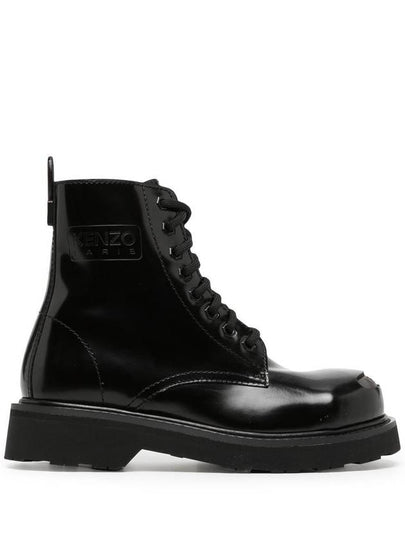 Women's Smile Lace-Up Walker Boots Black - KENZO - BALAAN 2