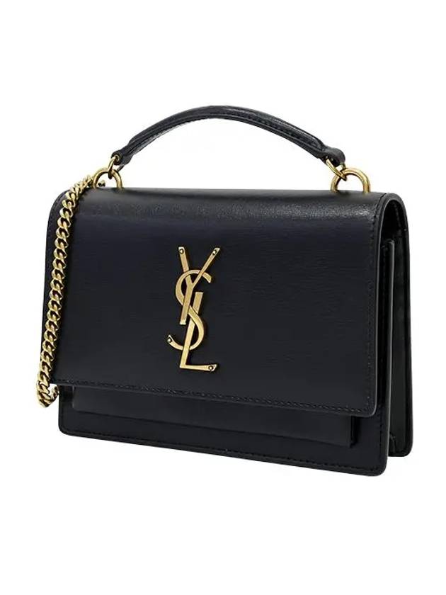 Sunset Chain Wallet Cross Bag Black - SAINT LAURENT - BALAAN 4