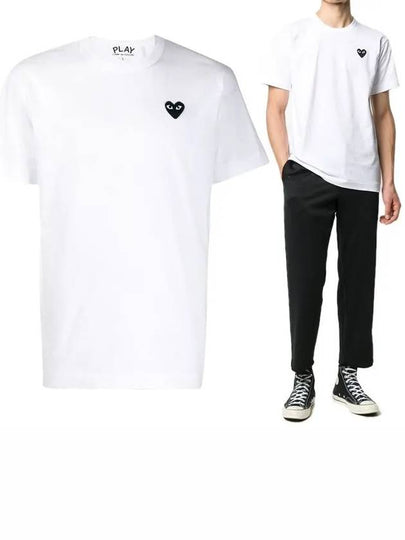 Black Heart Wappen Short Sleeve T-Shirt White - COMME DES GARCONS - BALAAN 2