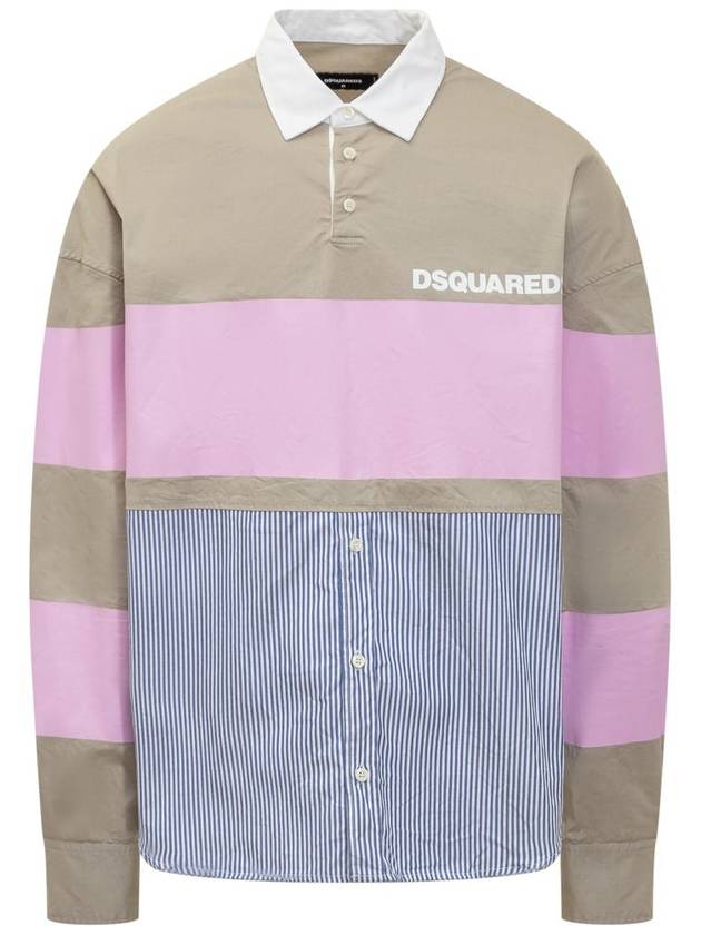 logo print color block shirt S71DM0688S35175 - DSQUARED2 - BALAAN 2