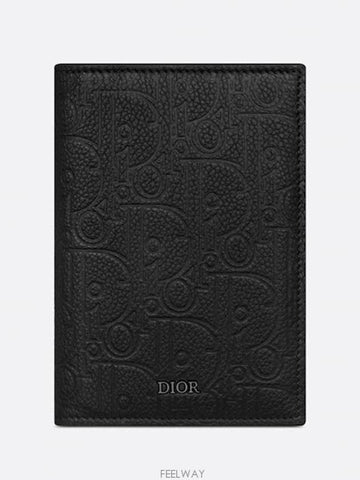 Passport Cover Black Dior Gravity Leather - DIOR - BALAAN 1