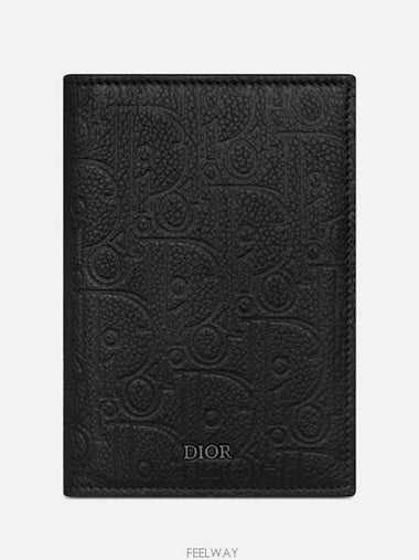 Passport Cover Black Dior Gravity Leather - DIOR - BALAAN 1