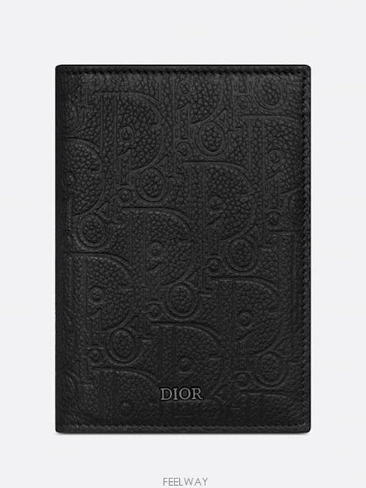 Passport Cover Black Dior Gravity Leather - DIOR - BALAAN 1