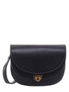 Gancini Travelfl Calfskin Cross Bag Black - SALVATORE FERRAGAMO - BALAAN 1