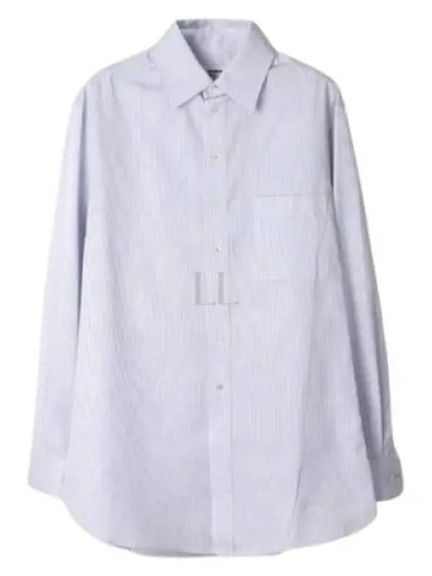 Striped cotton poplin monogram shirt - SAINT LAURENT - BALAAN 2