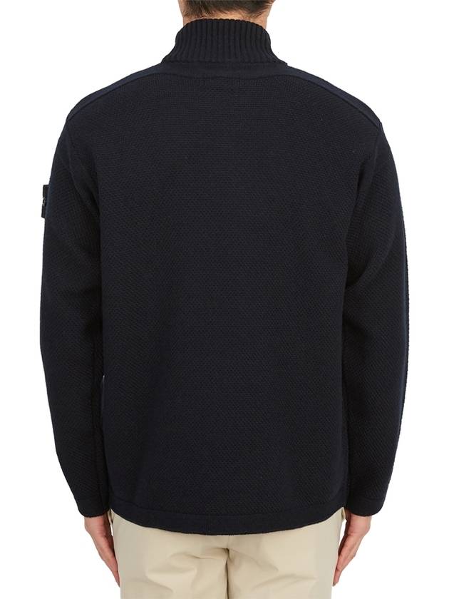 Ghost Piece Mock Neck Virgin Wool Knit Top Navy - STONE ISLAND - BALAAN 5