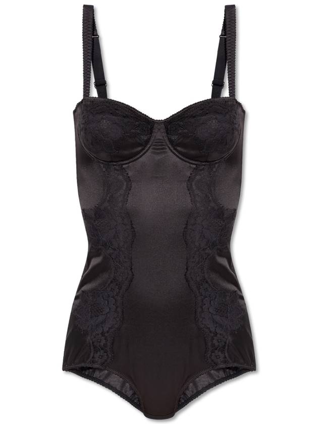 Dolce & Gabbana Silk Bodysuit, Women's, Black - DOLCE&GABBANA - BALAAN 1