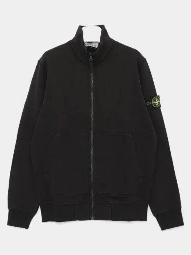 Cotton Fleece Zip-up Jacket Balck - STONE ISLAND - BALAAN 2