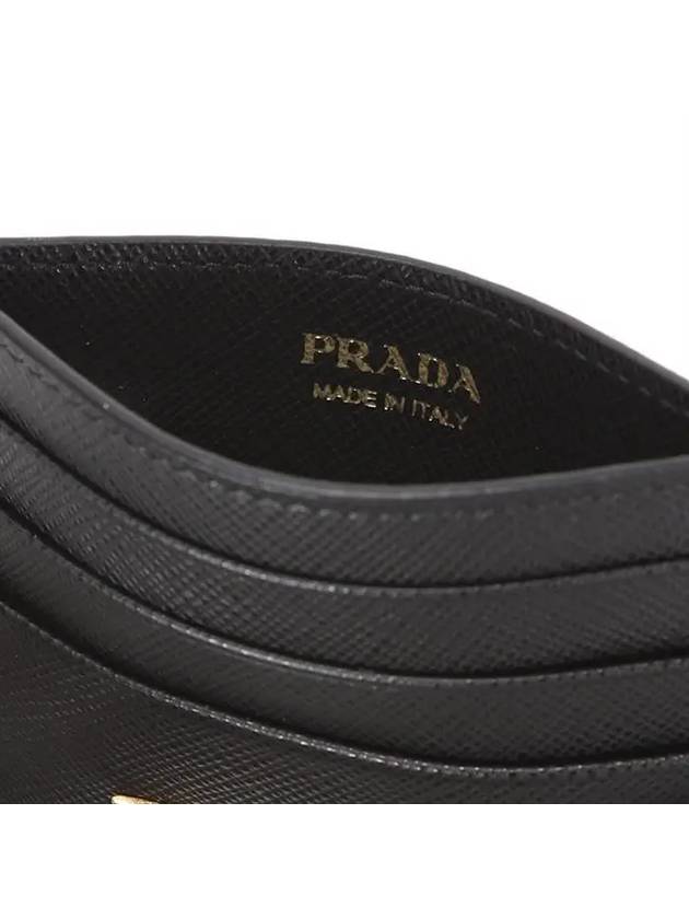 Metal Logo Saffiano Card Wallet Black - PRADA - BALAAN 6