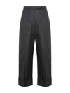 High Waist Cotton Canvas Straight Pants Dark Grey - THOM BROWNE - BALAAN 2