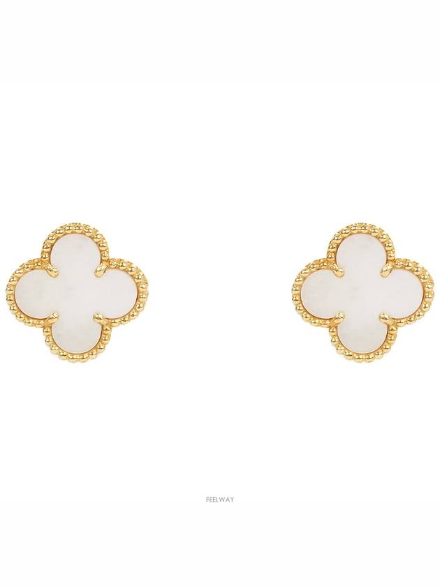 Van Cleef Arpels Vintage Alhambra Earrings Yellow Gold Mother of Pearl 74202 - VANCLEEFARPELS - BALAAN 1