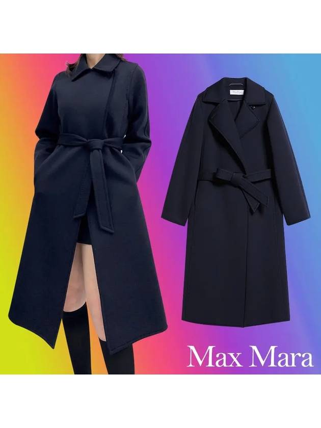 Manuela Virgin Wool Single Coat Navy - MAX MARA - BALAAN 10