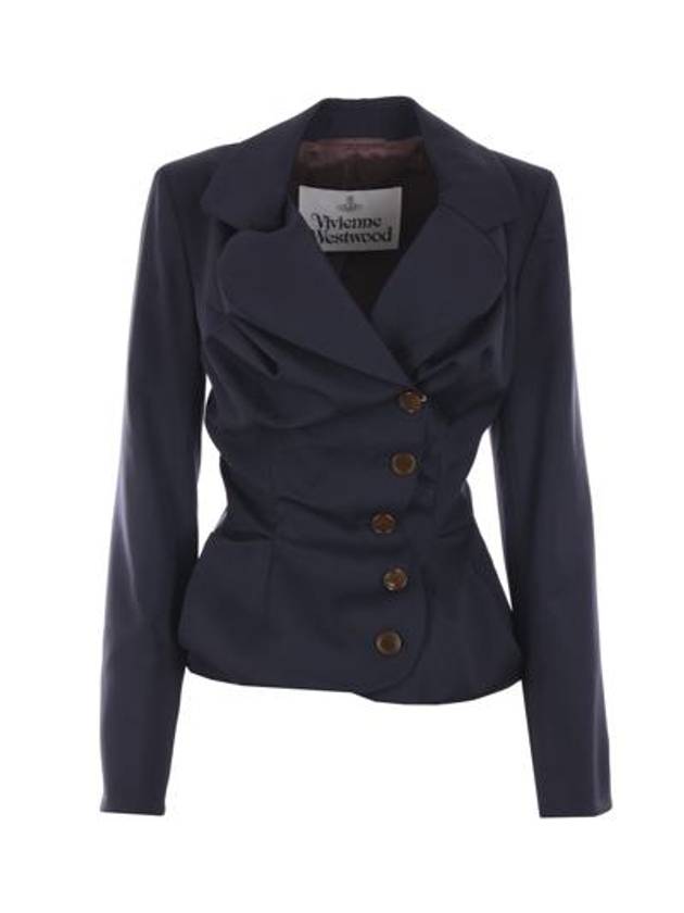 Women's Single Breasted Blazer Jacket Navy - VIVIENNE WESTWOOD - BALAAN 1