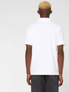 Heart Logo Short Sleeve Polo Shirt White - AMI - BALAAN.
