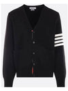 Milano Stitch 4-Bar Cardigan Black - THOM BROWNE - BALAAN 2