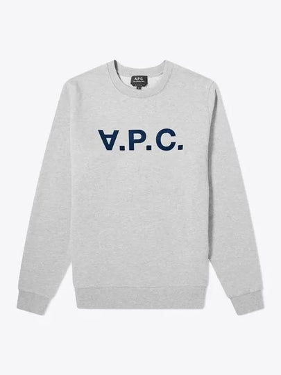 Men's VPC Logo Print Crew Neck Sweatshirt Grey - A.P.C. - BALAAN 2