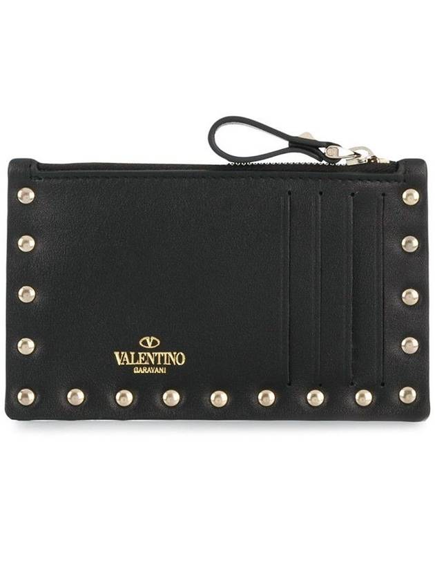 Rockstud Card Wallet Black - VALENTINO - BALAAN 2