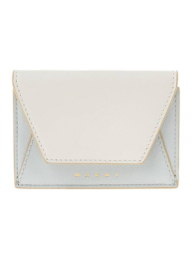 Logo Leather Half Wallet White - MARNI - BALAAN 1