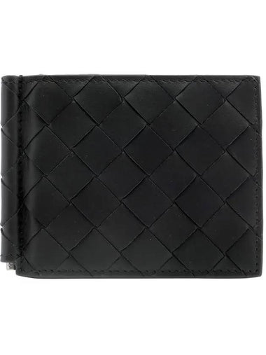 Intrecciato Bill Clip Card Wallet Black - BOTTEGA VENETA - BALAAN 1