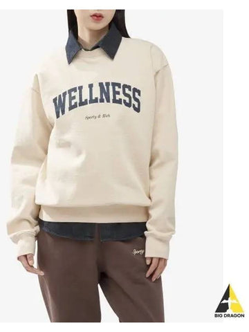 Wellness Logo Print Sweatshirt Cream CRAW2366CR - SPORTY & RICH - BALAAN 1