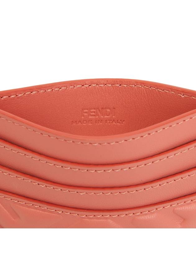 Baguette Embossed FF Logo Card Wallet Pink - FENDI - BALAAN 6