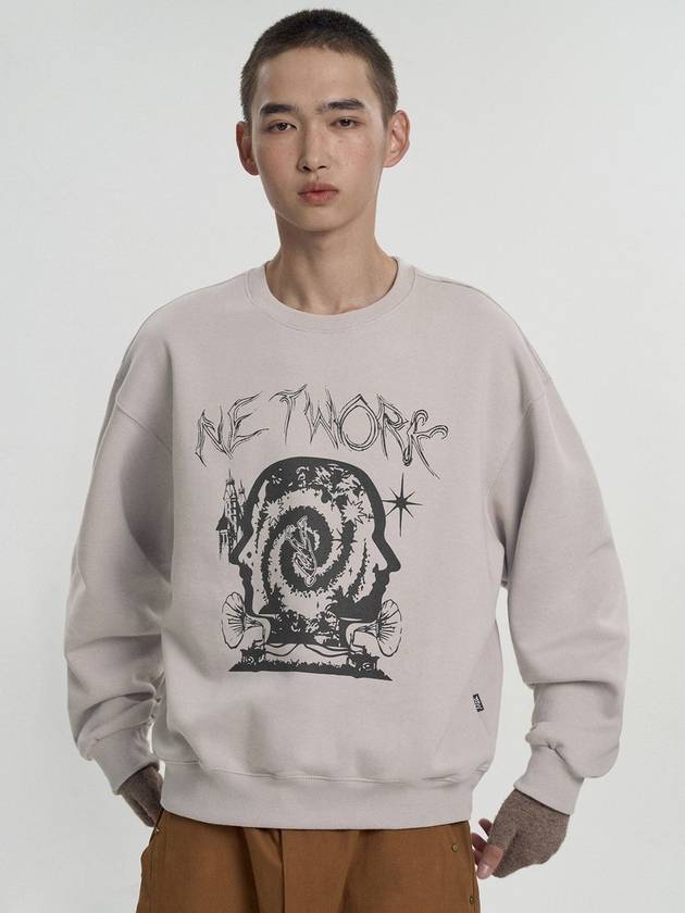 Graphic Noise Network Sweatshirt Sand Beige - MOO - BALAAN 1