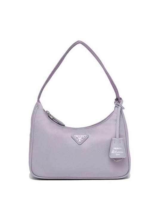 Women's Re-Edition Nylon Tote Bag Purple - PRADA - BALAAN.