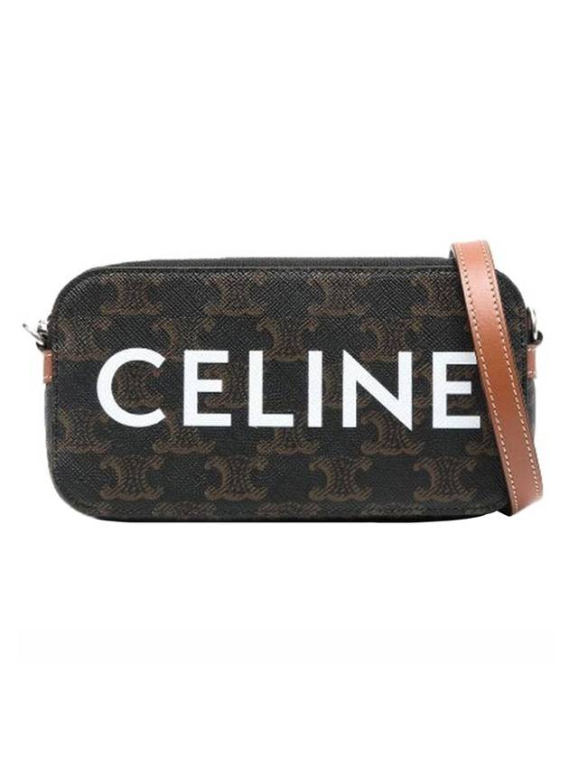 Triomphe Canvas Horizontal Pouch Cross Bag Brown - CELINE - BALAAN 1