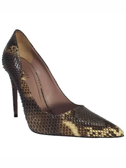 Python snake skin women's shoes EU375 size 245 heel 10cm shoes - GUCCI - BALAAN 2