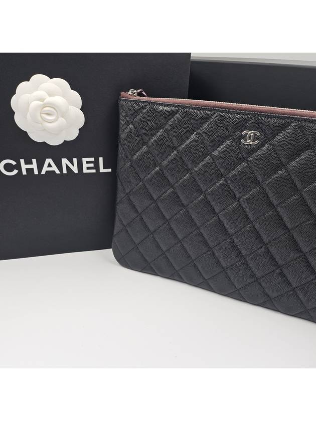 Gold CC Logo Medium Calfskin Clutch Bag Black - CHANEL - BALAAN 3