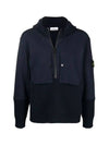 wappen patch knit hooded zip-up navy - STONE ISLAND - BALAAN 1