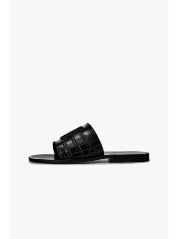 Men s Crocodile Pattern Slide Sandals Black - PHILIPP PLEIN - BALAAN 1