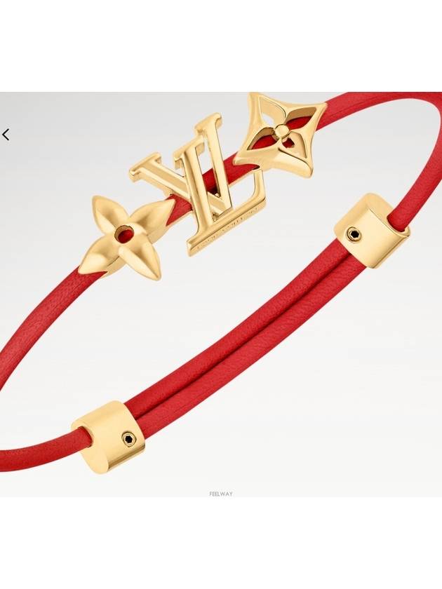 LV Iconic Flower Bracelet Gold Red - LOUIS VUITTON - BALAAN 4