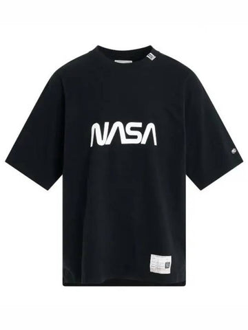 24 A12TS662 Black NASA Logo Print Tee - MIHARA YASUHIRO - BALAAN 1