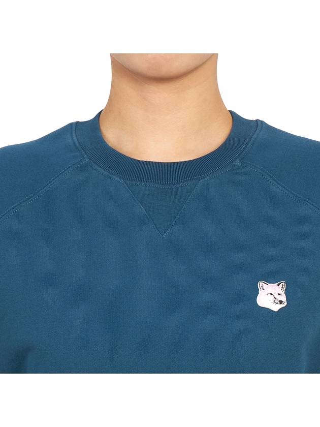 Monochrome Fox Head Patch Classic Cotton Sweatshirt Blue - MAISON KITSUNE - BALAAN 7