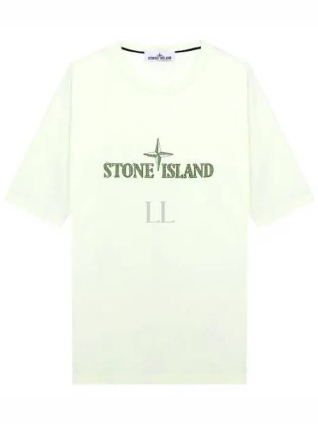 Stitches Two Embroidery Short Sleeve T-Shirt Light Green - STONE ISLAND - BALAAN 2