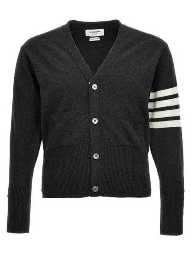 Men's Diagonal Classic Cashmere Cardigan Dark Grey - THOM BROWNE - BALAAN 2