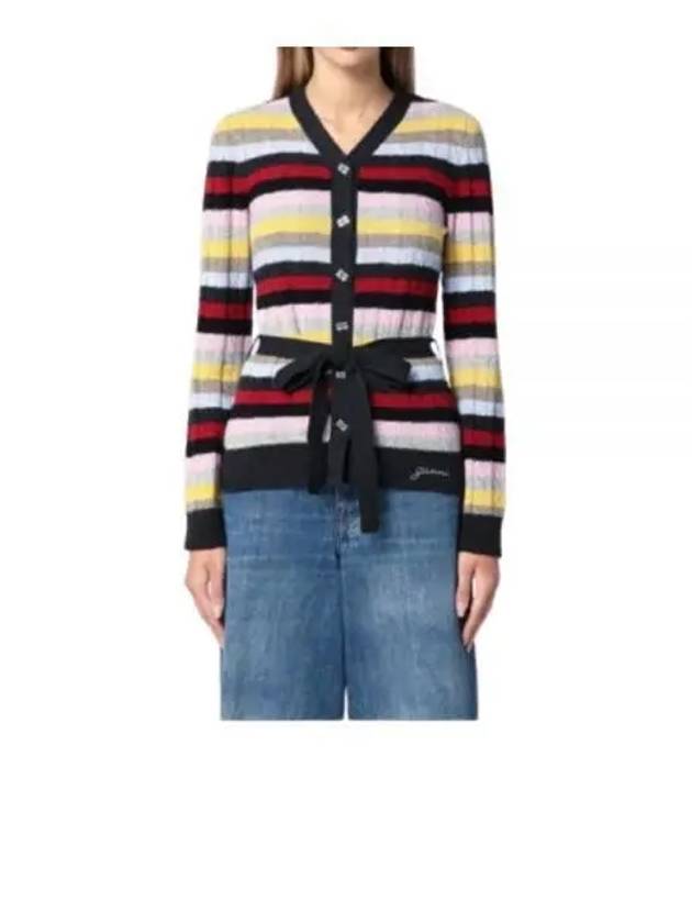 Stripe Belt Cardigan - GANNI - BALAAN 2